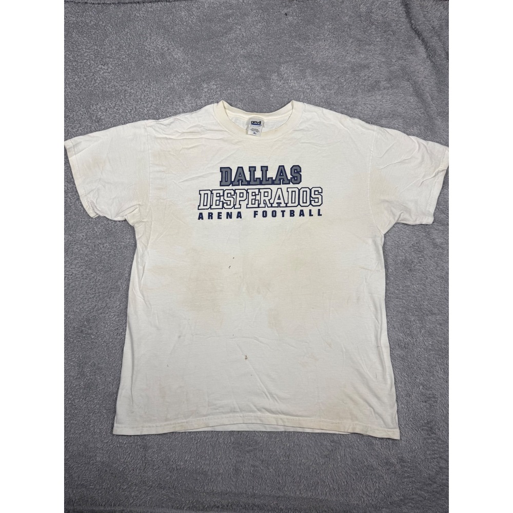 Anvil Dallas Desperados T-Shirt Mens XL White Fair Vintage‎ Arena Football Tee